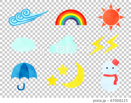 天気の水彩風イラストのイラスト素材