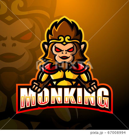 Monkey king mascot esport logo design	 67008994