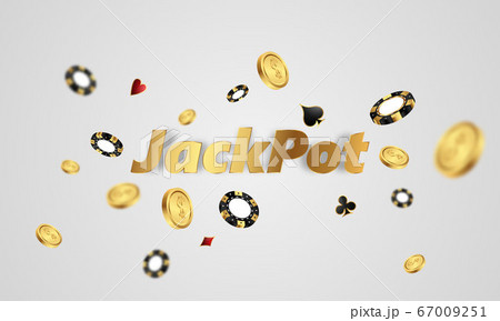 Casino banner jackpot design decorated with golden 67009251