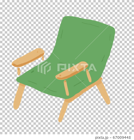 登山 アウトドア キャンプやグランピングなどで使える ゆるかわな 折り畳み椅子 ベクターイラストのイラスト素材