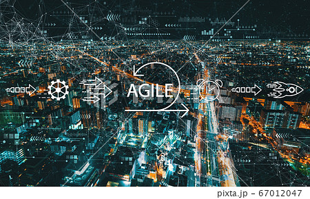 Agile concept with night cityscape 67012047
