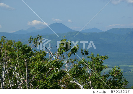 霞む雌阿寒岳 67012517