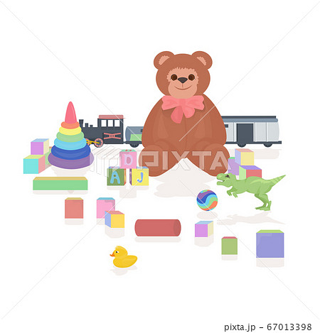 set different kids toys childhood concept 67013398