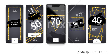 Social media story frame set. Colorful template with shine colors Social media story frame set. Colorful template with shine colors 67013880