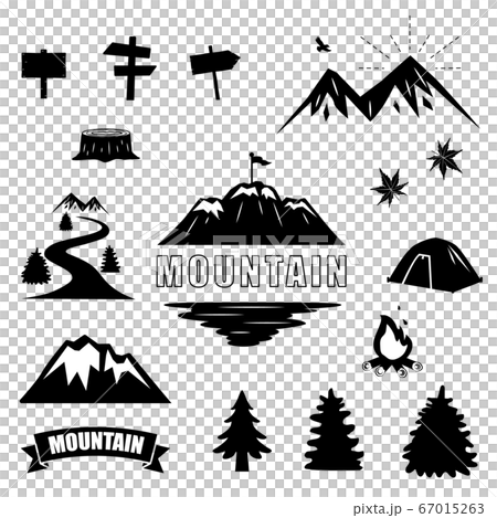 Fashionable Mountain Silhouette Material Stock Illustration