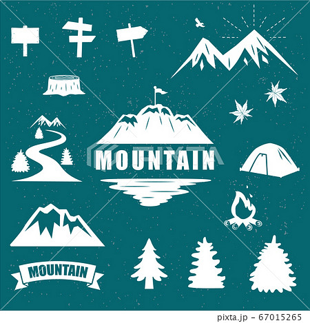 Fashionable Mountain Silhouette Material Stock Illustration