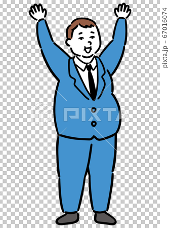 Fat and obese office worker / businessman Banzai 67016074