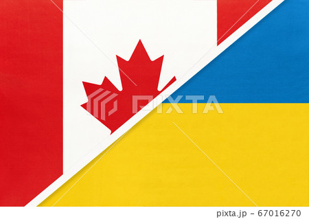 Canada and Ukraine, symbol of national flags Canada and Ukraine, symbol of national flags 67016270