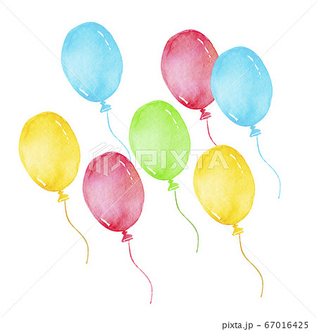 風船 イベント フェスタ お祝い 水彩 イラストのイラスト素材