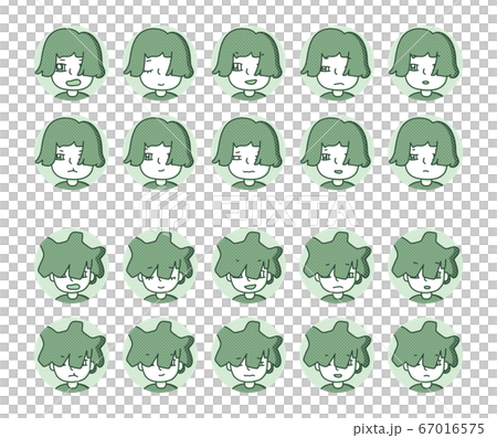 Two people icon (green) facial expression variation 4 Two people icon (green) facial expression variation 4 67016575