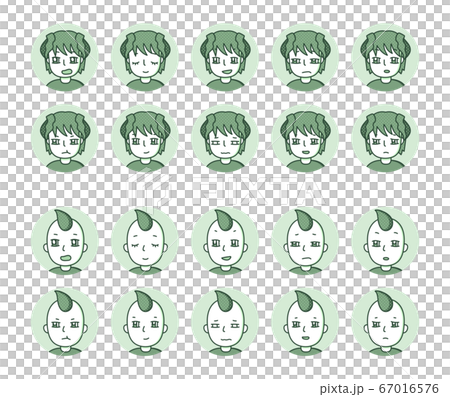 Two people icon (green) facial expression variation 5 Two people icon (green) facial expression variation 5 67016576