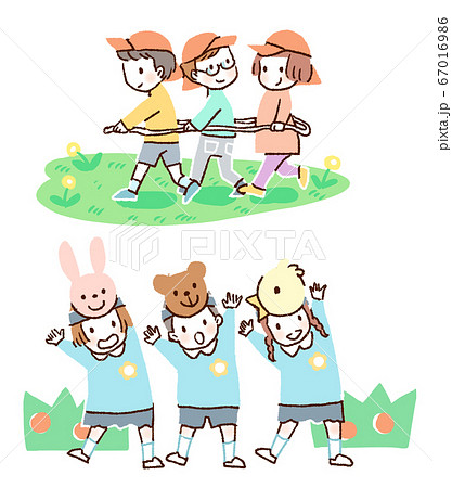 保育園児 幼稚園児の遊び のイラスト素材