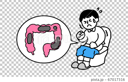 Large bowel with constipation and boy (simple) - Stock Illustration ...
