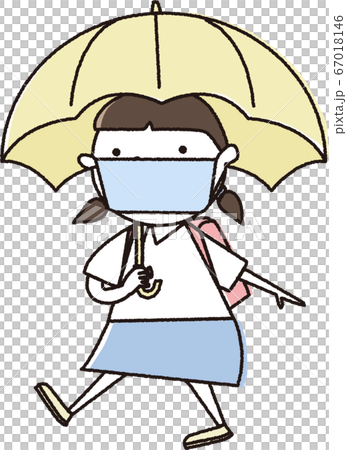 Going to school with an umbrella Going to school with an umbrella 67018146