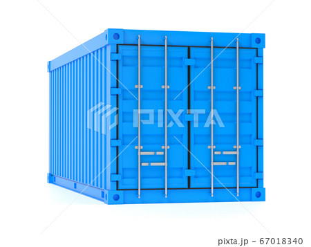 Shipping freight container. Blue intermodal container. 3d rendering illustration Shipping freight container. Blue intermodal container. 3d rendering illustration 67018340