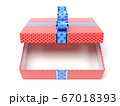 Red gift box with blue duct tape 67018393