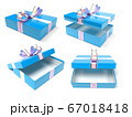 Gift boxes. Blue box with a bow 67018418