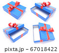 Gift boxes. Blue box with red bow. 3d rendering illustration 67018422