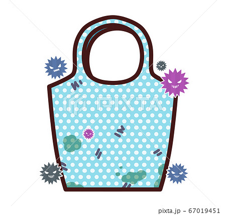 菌が付着したエコバッグ イラストのイラスト素材