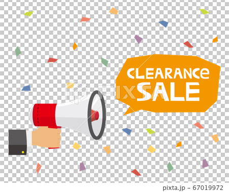 Stock clearance sale symbol. Megaphone banner. Special offer price sign.  Advertising discounts symbol. Loudspeaker with speech bubble. Stock  clearance sign. Marketing and advertising tag. Vector Stock Vector