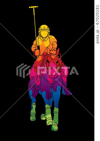 Horse Polo players action sport cartoon graphic vector. Horse Polo players action sport cartoon graphic vector. 67020281