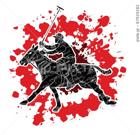 Horse Polo players action sport cartoon graphic vector. 67020282