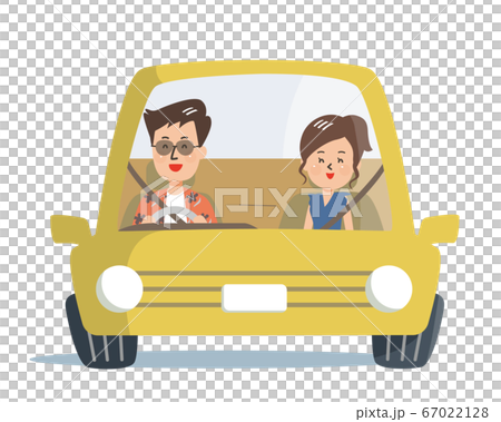 Young men and women driving in the summer Young men and women driving in the summer 67022128