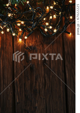 Christmas decor on the wooden table Christmas decor on the wooden table 67022225