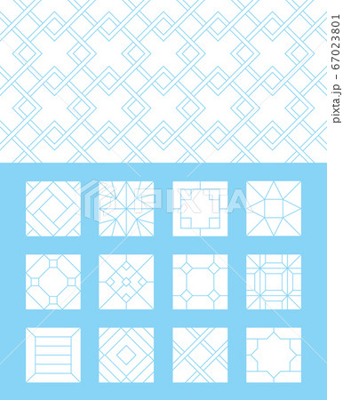 Floor pattern. Sidewalk limestone brick tiles parquet laminate collection materials vector seamless background 67023801