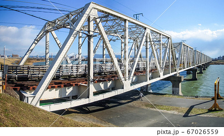 The Yodogawa Bridge Osaka East Line Commonly Stock Photo