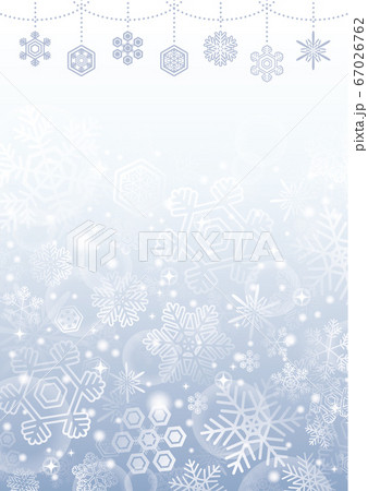【冬・クリスマス素材】雪の結晶オーナメントの背景イラスト 67026762