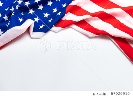 American flag on white background for Memorial 67026916