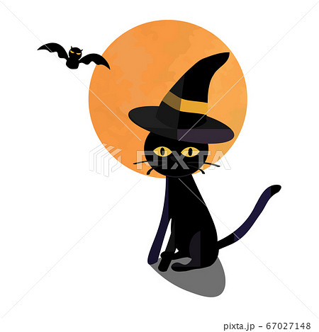 ハロウィーン 黒猫のイラスト素材