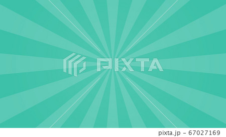 濃いパステルカラー 集中線 背景 素材 / ミント 中央 67027169