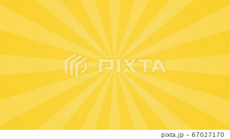 濃いパステルカラー 集中線 背景 素材 / イエロー 中央 67027170
