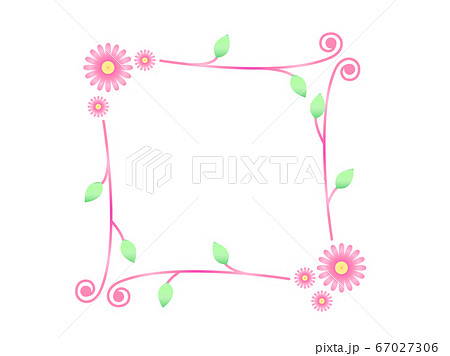 ピンクの花のフレーム 67027306