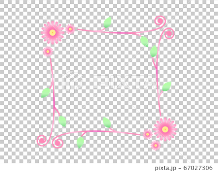 ピンクの花のフレーム 67027306