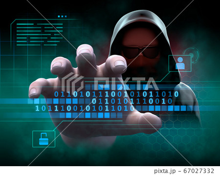 Hacker stealing personal information Hacker stealing personal information 67027332