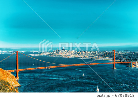 Panorama on San Francisco and the Gold Gate 67028918