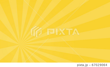 濃いパステルカラー 集中線 背景 素材 / イエロー サイド 67029064