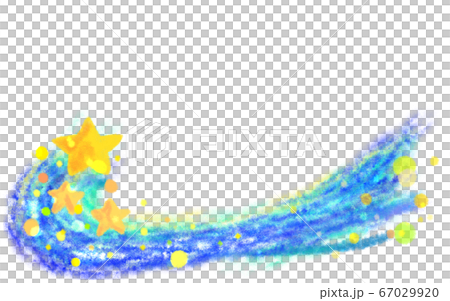 星の波の手書き風ラインのイラスト素材