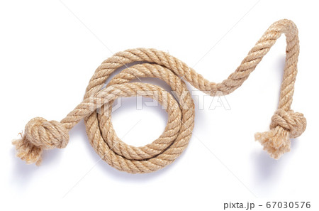 ship rope with sea knot on white background ship rope with sea knot on white background 67030576