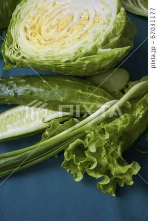 Close-up of fresh green vegetables on green Close-up of fresh green vegetables on green 67031177