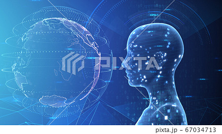 Ai 人工知能 テクノロジー ネットワーク データ コンピュータ 情報 3dイラスト 背景 バックのイラスト素材