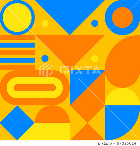 Bauhaus print, geometric seamless retro pattern with shapes 67035014
