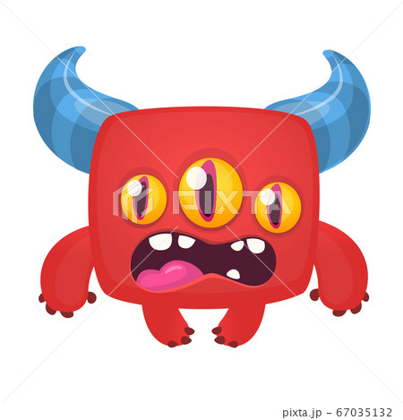 Funny cartoon monster. Vector Halloween illustration Funny cartoon monster. Vector Halloween illustration 67035132