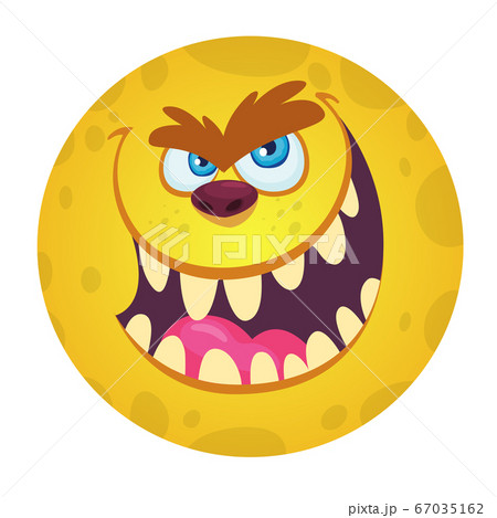 Funny cartoon monster face. Vector monster avatar 67035162