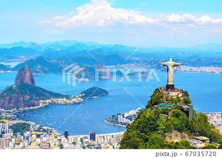 View of Rio de Janeiro with Christ Redeemer and Corcovado Mountain, Brazil. View of Rio de Janeiro with Christ Redeemer and Corcovado Mountain, Brazil. 67035720