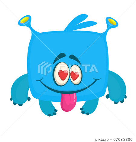 Happy cartoon monster in love. St. Valentine's Day Happy cartoon monster in love. St. Valentine's Day 67035800