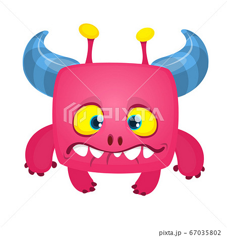 Funny cartoon monster. Vector Halloween illustration 67035802